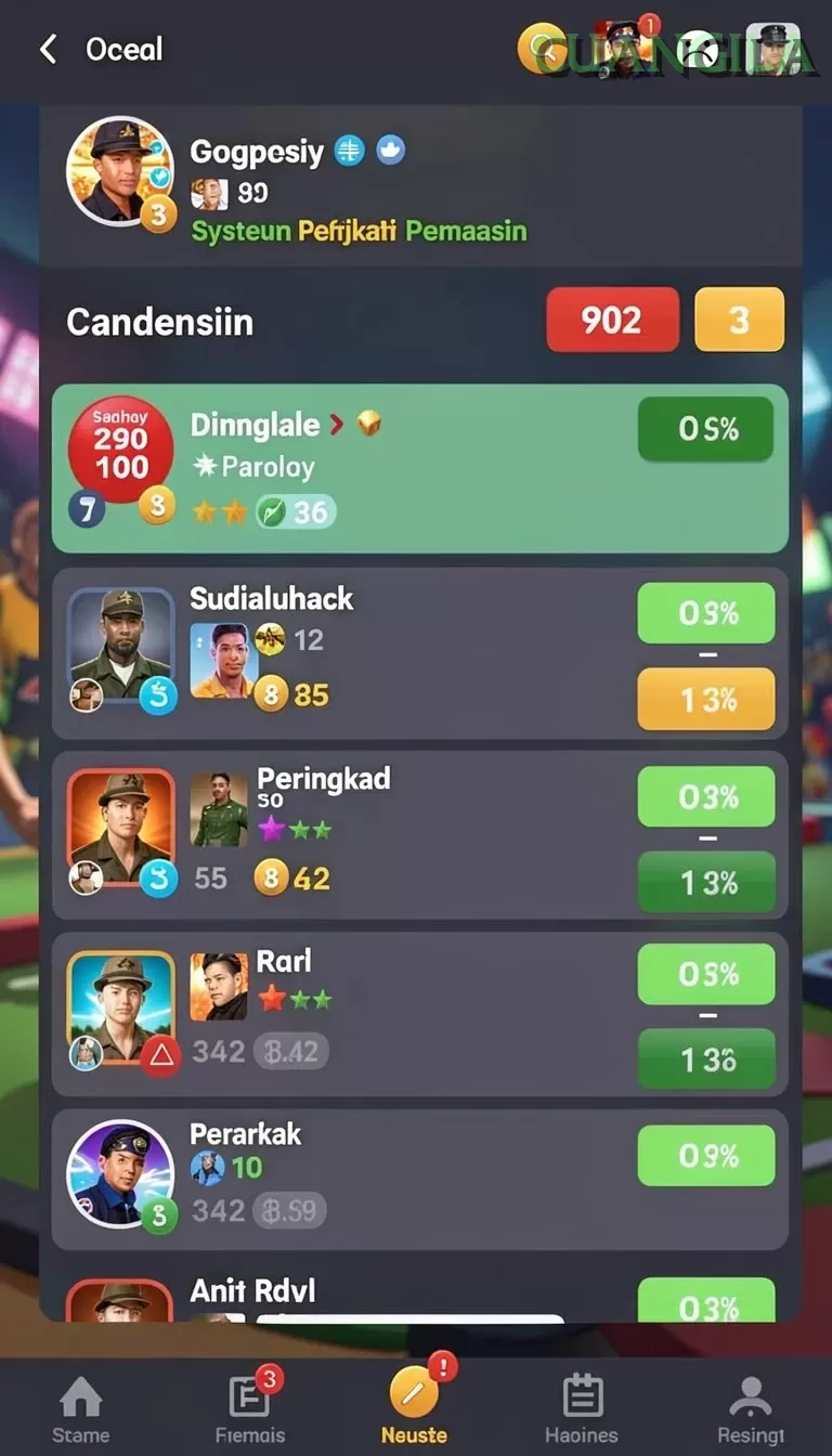 Cuplikan layar COKTOGEL — aktivitas