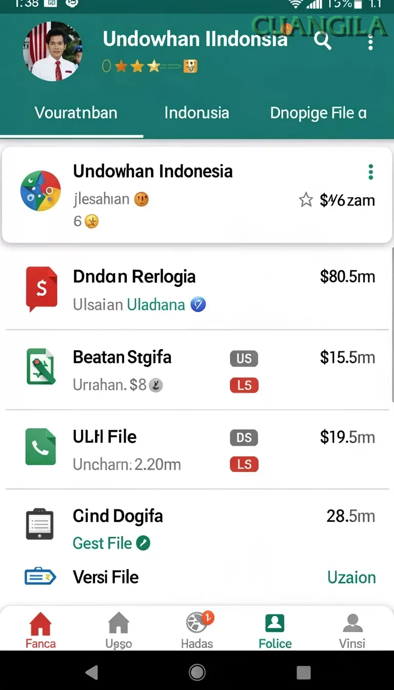 Cuplikan layar COLOKSGP — menu navigasi