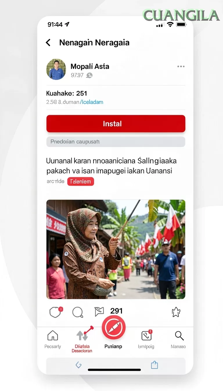 Cuplikan layar OLX100 — menu navigasi