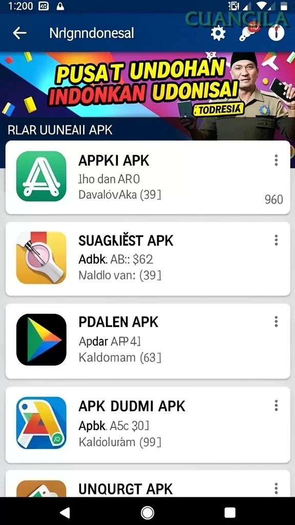 Cuplikan layar 666J — menu navigasi