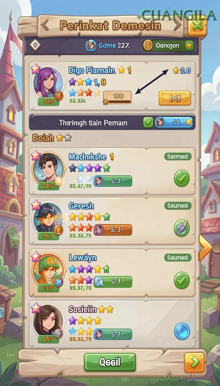 Cuplikan layar 66D — menu navigasi